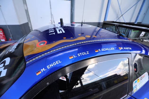 Nürburg, Germany 14 17 May 2026 ADAC Ravenol 24h Race Nürburgring 2026 Saturday Pitlane Pit lane crash, repair, drivernames In the picture 80 Winward Racing Mercedes AMG GT3 Maro Engel GER, Luca Stolz GER, Fabian Schiller GER, Maxime Martin GER Nürburgring Rheinland Pfalz Copyright: xFotostandx xFabianxWernerx