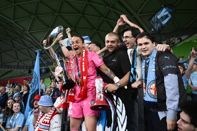 ALEAGUE WOMENS GRAND FINAL, Melissa Barbieri of Melbourne City as Melbourne City players celebrate winning the A-League Women Grand Final match between Melbourne City and Wellington Phoenix at in Melbourne, Saturday, May 16, 2026. ( NO ARCHIVING, EDITORIAL USE ONLY MELBOURNE VICTORIA AUSTRALIA  Copyright: xJOELxCARRETTx 20260516174578713159