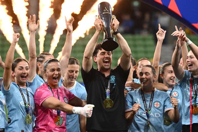 ALEAGUE WOMENS GRAND FINAL, Melbourne City players celebrate winning the A-League Women Grand Final match between Melbourne City and Wellington Phoenix at in Melbourne, Saturday, May 16, 2026. ( NO ARCHIVING, EDITORIAL USE ONLY MELBOURNE VICTORIA AUSTRALIA  Copyright: xJOELxCARRETTx 20260516177728842735