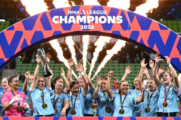 ALEAGUE WOMENS GRAND FINAL, Melbourne City players celebrate winning the A-League Women Grand Final match between Melbourne City and Wellington Phoenix at in Melbourne, Saturday, May 16, 2026. ( NO ARCHIVING, EDITORIAL USE ONLY MELBOURNE VICTORIA AUSTRALIA  Copyright: xJOELxCARRETTx 20260516187142430779
