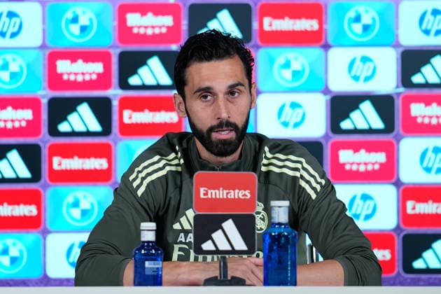 May 16, 2026, Valdebebas, Madrid, Spain: Alvaro Arbeloa, head coach of Real Madrid, attends his press conference, PK, Pressekonferenz during the training day of Real Madrid ahead the Spanish League, LaLiga EA Sports, football match against Sevilla FC at Ciudad Deportiva Real Madrid on May 16, 2026, in Madrid, Spain. Alvaro Arbeloa Press Conference For Real Madrid - Laliga Ea Sports - ZUMAa181 20260516_zaa_a181_009 Copyright: xDennisxAgyemanx