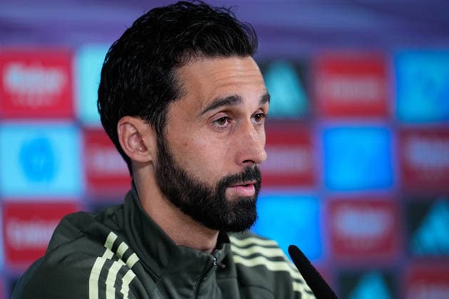 May 16, 2026, Valdebebas, Madrid, Spain: Alvaro Arbeloa, head coach of Real Madrid, attends his press conference, PK, Pressekonferenz during the training day of Real Madrid ahead the Spanish League, LaLiga EA Sports, football match against Sevilla FC at Ciudad Deportiva Real Madrid on May 16, 2026, in Madrid, Spain. Valdebebas Spain - ZUMAa181 20260516_zaa_a181_025 Copyright: xDennisxAgyemanx