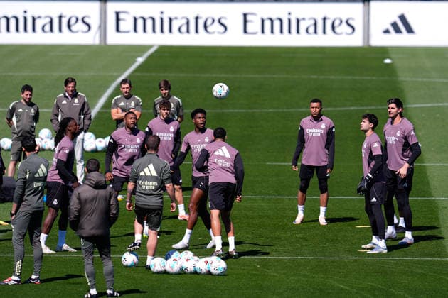 May 16, 2026, Valdebebas, Madrid, Spain: Aurelien Tchouameni during the training day of Real Madrid ahead the Spanish League, LaLiga EA Sports, football match against Sevilla FC at Ciudad Deportiva Real Madrid on May 16, 2026, in Valdebebas, Madrid, Spain. Real Madrid Training Session - Laliga Ea Sports  - ZUMAa181 20260516_zaa_a181_065 Copyright: xDennisxAgyemanx