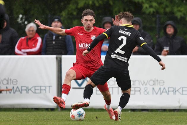 16 05 2026, Men, Soccer, Season 2025 2026, Regionalliga Bayern, 34 Matchday TSV Aubstadt SpVgg Bayreuth Pascal Moll 20, TSV Aubstadt and Leon Bucher 2, SpVgg Bayreuth Sulzfeld Schulstadion Aubstadt NGN Arena Bayern Germany