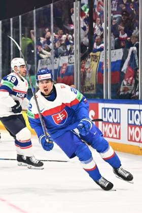 Kristian Pospisil (SVK) celebrates his goal (1:0) during the 2026 IIHF World Championship, WM, Weltmeisterschaft Group B, match Slovakia vs Norway, on May 16, 2026, Fribourg, Switzerland. (CTKxPhoto RadekxPetrasek) CTKPhotoP2026051602562  CTKPhotoP2026051602562