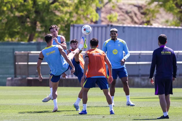 May 16, 2026, Sant Joan Despi, Barcelona, SPAIN: Pedri and Gavi during the training day of FC Barcelona, Barca ahead the Spanish League, Laliga EA Sports, football match against Real Betis at Ciudad Esportiva Joan Gamper on May 16, 2026 in Sant Joan Despi, Barcelona, Spain. FC Barcelona Training And press conference, PK, Pressekonferenz - LaLiga EA Sports - ZUMAa181 20260516_zaa_a181_111 Copyright: xJavierxBorregox
