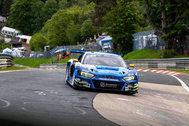 Scherer Sport PHX 16 SP 9 The vehicle drives on the race track at the ADAC RAVENOL 24h Nürburgring 2026 Rhineland-Palatinate Germany