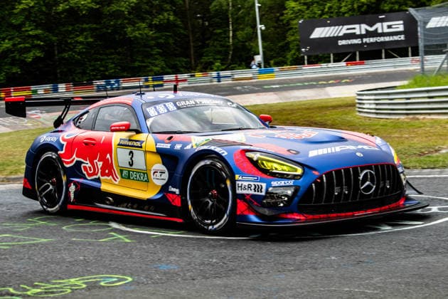Mercedes AMG Team Verstappen Racing 3 SP 9 The vehicle drives on the race track at the ADAC RAVENOL 24h Nürburgring 2026 Rhineland-Palatinate Germany