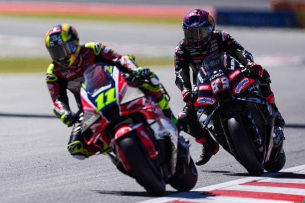May 16, 2026, Barcelona, Barcelona, Spain: MONTMELO, SPAIN - MAY 16: Diogo Moreira 11 of Pro Honda LCR and Jorge Martin 89 of Aprilia Racing during Qualifying 1 for the MotoGP Grand Prix of Catalunya at Circuit de Barcelona-Catalunya on May 16, 2026 in Montmelo, Spain. Barcelona Spain - ZUMAs316 20260516_znp_s316_017 Copyright: xMartixSeguraxRamonedax