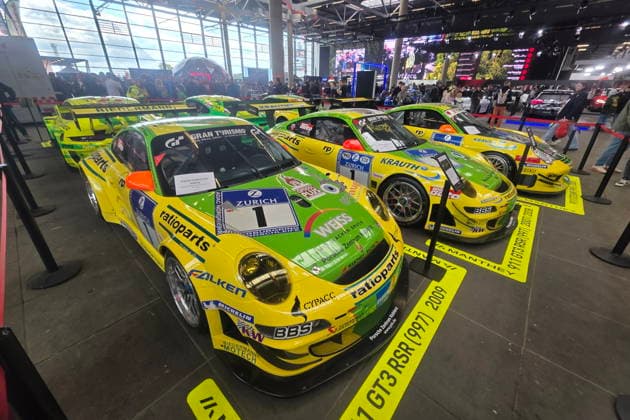 Exhibition of the Manthey Porsche winning cars at the Nuerburgring GER, Motorsport, 54 ADAC Ravenol 24H Race Nuerburgring 2025, Race, Saturday, Nuerburg, 16 05 2026 GER, Motorsport, 54 ADAC Ravenol 24H Race Nuerburgring 2025, Race, Saturday, Nuerburg, 16 05 2026 Nuerburg Copyright: xEibner-Pressefoto JuergenxAugstx EP_JAT