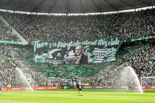 Celtic v Heart of Midlothian William Hill Premiership General view a tifo display from fans of Celtic during the William Hill Premiership match at Celtic Park, Glasgow 16 05 2026 UK Newspapers OUT Copyright: xJamiexJohnstonx FIL-23440-0054
