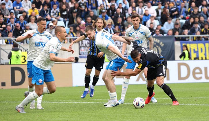 16 05 2026, Football, Men, 3 League, Season 2025 2026, 1 FC Saarbrücken FC Hansa Rostock, Franz Pfanne FC Hansa Rostock Jonas Dirkner FC Hansa Rostock Kai Bruenker 1 FC Saarbruecken Saarbrücken Ludwigsparkstadion Saarland Germany DEU Copyright: xFabianxKleerx
