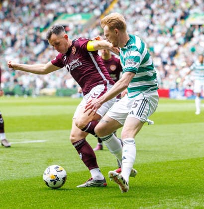 16.05.2026 Celtic v Hearts, SPFL Premiership ....................... Lawrence Shankland and Liam Scales  Copyright: xKennyxRamsayx NINTCHDBPICT001081235286