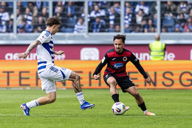 3 Liga MSV Duisburg FC Viktoria Köln 16 05 2026 Simon Handle FC Viktoria Köln, 7 , Niklas Jessen MSV Duisburg, 20 3 Liga MSV Duisburg FC Viktoria Köln Schauinsland Reisen Arena, Duisburg, 16 05 2026 DFB regulations prohibit any use of photographs as image sequences and or quasi video Copyright: xBEAUTIFULxSPORTS Buriakovx