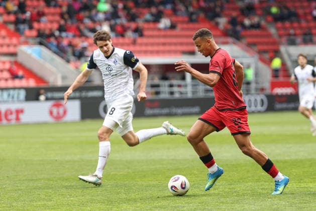3 Liga FC Ingolstadt 04 SV Waldhof Mannheim Marcel Costly 22, FCI Thalhammer Maximilian 8 SVWM 3 Liga FC Ingolstadt 04 Season 2025 2026 SV Waldhof Mannheim