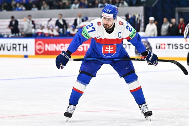 Marek Hrivik (SVK) is seen during the 2026 IIHF World Championship, WM, Weltmeisterschaft Group B, match Slovakia vs Norway, on May 16, 2026, Fribourg, Switzerland. (CTKxPhoto RadekxPetrasek) CTKPhotoP2026051603216  CTKPhotoP2026051603216