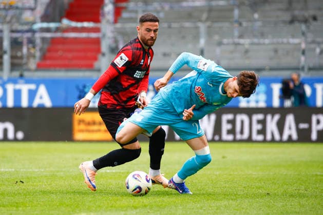 16 05 2026, xavx, Fußball 3 Liga, SV Wehen Wiesbaden TSG Hoffenheim U23 v l Fatih Kaya SV Wehen Wiesbaden , Luca Erlein TSG 1899 Hoffenheim II DFL DFB REGULATIONS PROHIBIT ANY USE OF PHOTOGRAPHS as IMAGE SEQUENCES and or QUASI VIDEO Wiesbaden