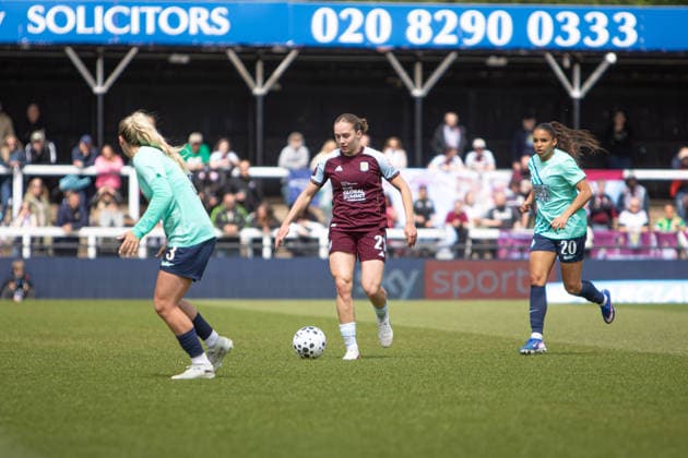 LONDON, ENGLAND - MAY 16: Lucia Kendall (21 Aston Villa) in action during the Barclays Women?s Super League match between London City Lionesses and Aston Villa at Copperjax Community Stadium on May 16th 2026 (Photo by Emily Bittarello SPP). Copyright: xEmilyxBittarellox xSPPx Sportspressphoto_SPR147699