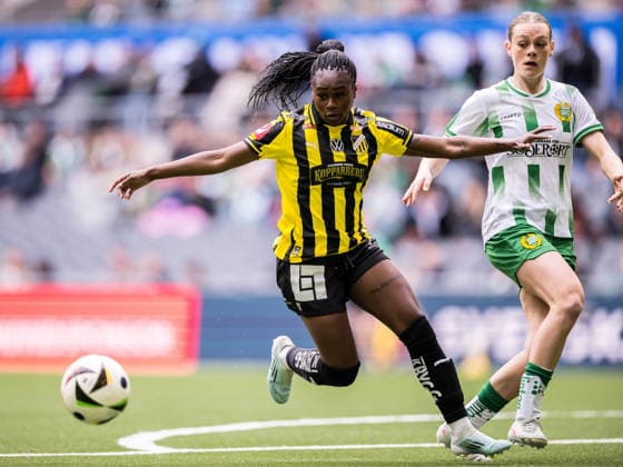 260516 Häckens Monica Jusu Bah and Hammarbys Sofia Reidy during the final of the Swedish Cup between Hammarby and Häcken on May 16, 2026 in Stockholm  Copyright: EMMAxWALLSKOG BB260516EW012