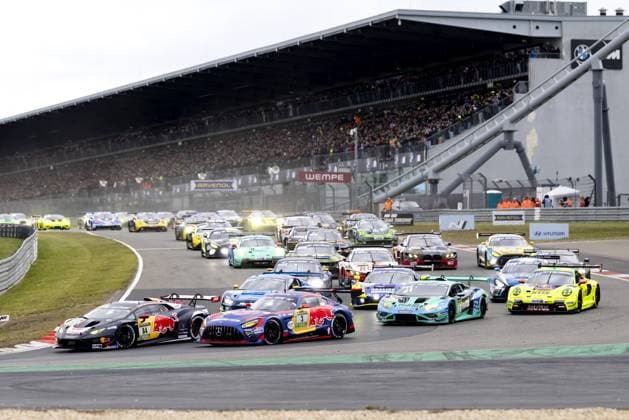 NÜRBURG - Daniel Juncadella (ESP) with his Team Verstappen Racing Mercedes AMG GT3 during the start of the Nürburgring 24 Hours at the German circuit in the Eifel. Juncadella alternates the wheel with Max Verstappen, Austrian Lucas Auer, and Andorran Jules Gounon. SANDER KONING ANP xVIxANPxSportx xxANPxIVx 558444081 originalFilename: 558444081.jpg