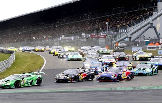 NÜRBURG - Daniel Juncadella (ESP) with his Team Verstappen Racing Mercedes AMG GT3 during the start of the Nürburgring 24 Hours at the German circuit in the Eifel. Juncadella alternates the wheel with Max Verstappen, Austrian Lucas Auer, and Andorran Jules Gounon. SANDER KONING ANP xVIxANPxSportx xxANPxIVx 558444376 originalFilename: 558444376.jpg