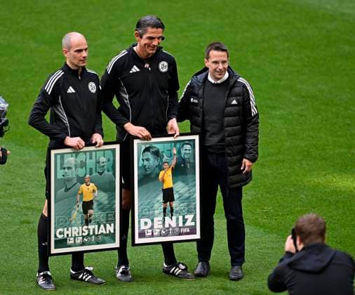 16 05 2026, Soccer Bundesliga 2025 2026, 34 Matchday, FC Bayern Munich 1 FC Cologne, in the Allianz Arena Munich, Referee Deniz Aytekin Oberasbach ends his refereeing career, DFL and DFB regulations prohibit any use of photographs as image sequences and or quasi video
