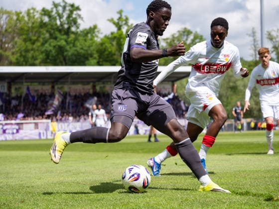 Ismail Badjie VfL Osnabrueck, 37 , Justin Diehl VfB Stuttgart II, 26 GER, VfB Stuttgart II vs VfL Osnabrueck, Football, 3 Bundesliga, 38 Matchday, Season 2025 2026, 16 05 2026 GER, VfB Stuttgart II vs VfL Osnabrueck, Football, 3 Bundesliga, 38 Matchday, Season 2025 2026, 16 05 2026 Aspach Copyright: xEibner-Pressefoto CarstenxSchwerx EP_CSG