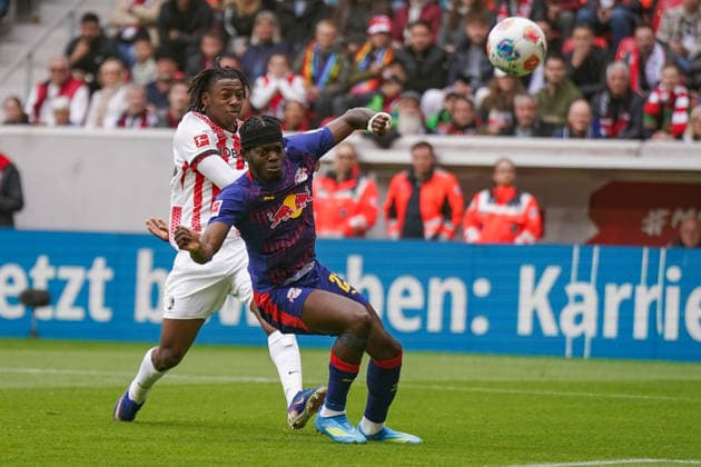 Germany Soccer Bundesliga 2025 2026, Matchday 34 SC Freiburg vs RB Leipzig Europa Park Stadion Freiburg Castello Lukeba RB Leipzig, 23 Johan Manzambi SC Freiburg, 44 Copyright: xJOERANxSTEINSIEKx