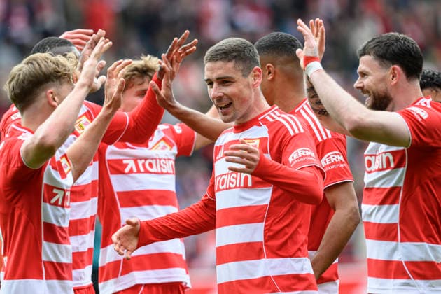 v l Andrej Ilic 1 FC Union Berlin, 23 , after 1 0, celebrates his goal, goal, goal, cheering, goal celebration, joy, enthusiasm, celebrates,celebreting the goal, joy, jubilation, cheering, GER, Berlin, 1 FC Union Berlin vs FC Augsburg, 1 Bundesliga, Football, DFB, last matchday, Season 2025 2026, Alte Försterei, May 16, 2026, DFB DFL REGULATES PROHIBIT ANY USE OF PHOTOGRAPHS AS IMAGE SEQUENCES AND OR QUASI VIDEO, Copyright: HMBxMedia UwexKoch