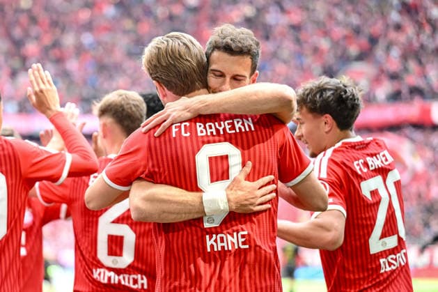 Harry Kane FC Bayern Munich celebrates after scoring his team s first goal with teammates during the Bundesliga match between FC Bayern Munich and 1 FC Köln, Allianz Arena on May 16, 2026 in Munich, Germany Photo by Harry Langer DeFodi Images Harry Kane FC Bayern Munich celebrates after scoring his team s first goal with teammates during the Bundesliga match between FC Bayern Munich and 1 FC Köln at Allianz Arena on May 16, 2026 in München, Germany Photo by Harry Langer DeFodi Images DFL regulations prohibit any use of photographs as image sequences and or quasi video Photo by Harry Langer DeFodi Images DFL regulations prohibit any use of photographs as image sequences and or quasi video