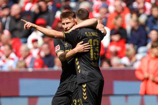 Said El Mala 1 FC Köln celebrates after scoring his team s first goal with teammates during the Bundesliga match between FC Bayern München and 1 FC Köln at Allianz Arena on May 16, 2026 in Munich, Germany, Germany Photo by Oliver Kaelke DeFodi Images Said El Mala 1 FC Köln celebrates after scoring his team s first goal with teammates during the Bundesliga match between FC Bayern München and 1 FC Köln at Allianz Arena on May 16, 2026 in München, Germany Photo by Oliver Kaelke DeFodi Images DFL regulations prohibit any use of photographs as image sequences and or quasi video Photo by Oliver Kaelke DeFodi Images