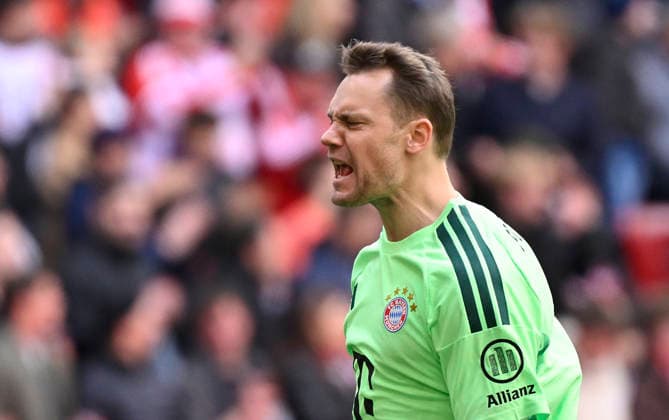 GOAL for 3 1 Tom Bischof FC Bayern Muenchen FCB 20 not in picture Goal celebration Goalkeeper Manuel Neuer FC Bayern Muenchen FCB 01 FC Bayern Muenchen FCB vs 1 FC Koeln 16 05 2026 DFL REGULATIONS PROHIBIT ANY USE OF PHOTOGRAPHS AS IMAGE SEQUENCES AND OR QUASI VIDEO FC Bayern Muenchen FCB vs 1 FC Koeln