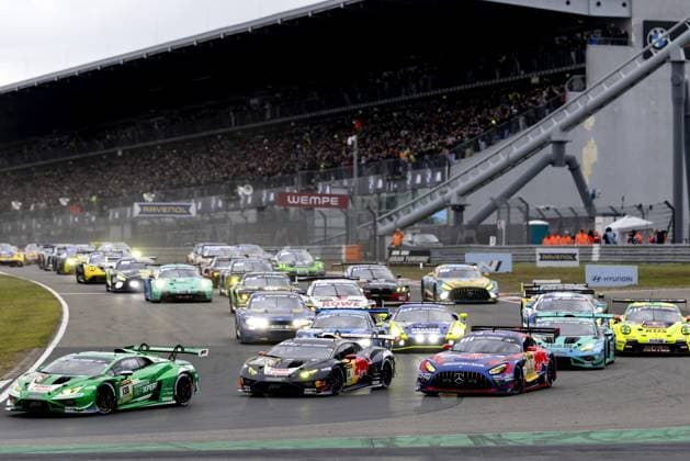 NÜRBURG - Daniel Juncadella (ESP) with his Team Verstappen Racing Mercedes AMG GT3 during the start of the Nürburgring 24 Hours at the German circuit in the Eifel. Juncadella alternates the wheel with Max Verstappen, Austrian Lucas Auer, and Andorran Jules Gounon. SANDER KONING ANP xVIxANPxSportx xxANPxIVx 558449084 originalFilename: 558449084.jpg