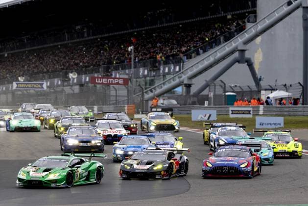 NÜRBURG - Daniel Juncadella (ESP) with his Team Verstappen Racing Mercedes AMG GT3 during the start of the Nürburgring 24 Hours at the German circuit in the Eifel. Juncadella alternates the wheel with Max Verstappen, Austrian Lucas Auer, and Andorran Jules Gounon. SANDER KONING ANP xVIxANPxSportx xxANPxIVx 558449093 originalFilename: 558449093.jpg