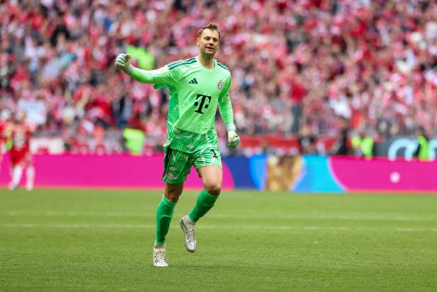 Manuel Neuer FC Bayern Muenchen, 01 celebrates the goal for 2 0 GER, FC Bayern Muenchen vs 1 FC Koeln, Football, Bundesliga, Matchday 34, Season 2025 2026, 16 05 2026, DFL DFB REGULATIONS PROHIBIT ANY USE OF PHOTOGRAPHS as IMAGE SEQUENCES and or QUASI VIDEO, GER, FC Bayern Muenchen vs 1 FC Koeln, Football, Bundesliga, Matchday 34, Season 2025 2026, 16 05 2026 Muenchen Copyright: xEibner-Pressefoto JennixMaulx EP_JML