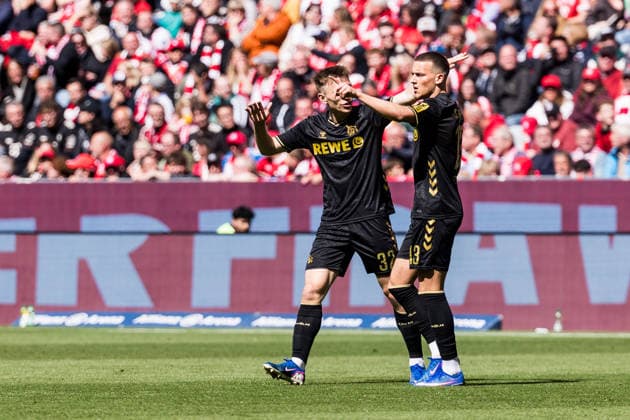MUNICH, GERMANY - MAY 16: Said El Mala (1. FC Koeln, 13) celebrates scoring the 2:1 goal during the Bundesliga match between FC Bayern Muenchen vs. 1. FC Koeln at Allianz Arena on matchday 34 of the 1. Bundesliga on May 16, 2026 in Munich, Germany. DFL REGULATIONS PROHIBIT ANY USE OF PHOTOGRAPHS AS IMAGE SEQUENCES AND OR QUASI-VIDEO. Bavaria Germany Copyright: xSteffiexWunderlx