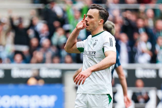 MOENCHENGLADBACH, GERMANY- MAY 16: Haris Tabakovic (Borussia Moenchengladbach, 15) celebrates after scoring the 2:0 during the Bundesliga match between Borussia Moenchengladbach vs. TSG 1899 Hoffenheim at Borussia-Park on matchday 34 of the 1. Bundesliga on May 16, 2026 in Moenchengladbach, Germany. DFL REGULATIONS PROHIBIT ANY USE OF PHOTOGRAPHS AS IMAGE SEQUENCES AND OR QUASI-VIDEO. Copyright: xNatachaxFreisenx