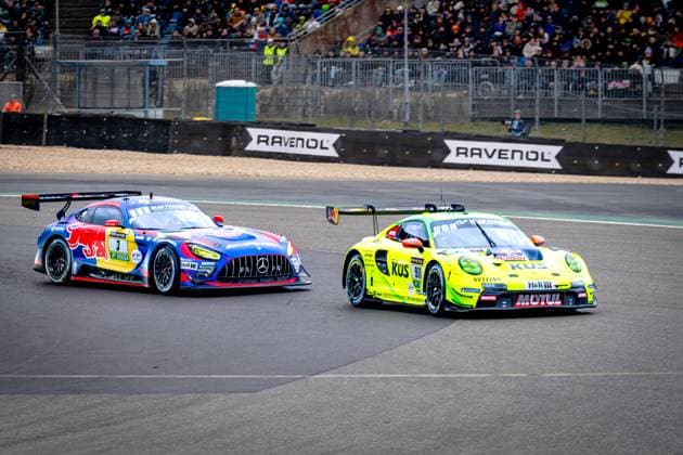 NURBURG Manthey Kevin Estre, Ayhancan Gï¿½ven, Thomas Preining Porsche 911 GT3 R 992 Evo26 Mercedes AMG Team Verstappen Racing Max Verstappen, Lucas Auer, Jules Gounon, Daniel Juncadella Mercedes AMG GT3 during the ADAC RAVENOL 24h Nurburgring on May 16, 17, 2026 in Germany Photo by Jack Brekelmans EYE4IMAGES DeFodi Images