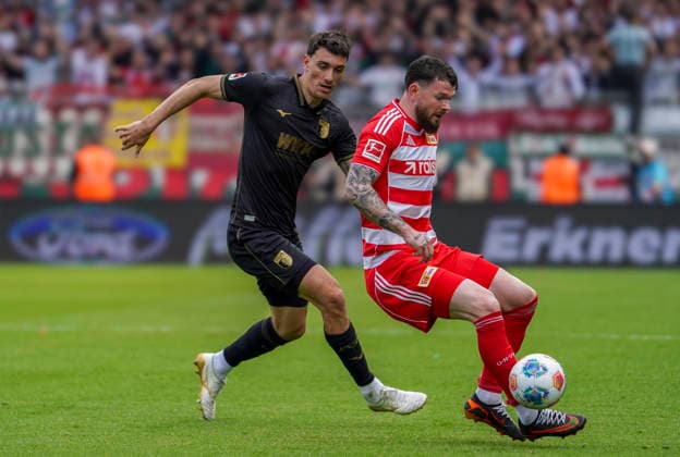 Germany Bundesliga 2025 2026, Matchday 34 1 FC Union Berlin vs FC Augsburg An der Alten Försterei Berlin on the ball Oliver Burke 1 FC Union Berlin, 7 Berlin Copyright: xAymanxAlahmedx