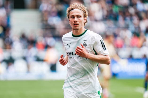 MOENCHENGLADBACH, GERMANY- MAY 16: Hugo Bolin (Borussia Moenchengladbach, 38) during the Bundesliga match between Borussia Moenchengladbach vs. TSG 1899 Hoffenheim at Borussia-Park on matchday 34 of the 1. Bundesliga on May 16, 2026 in Moenchengladbach, Germany. DFL REGULATIONS PROHIBIT ANY USE OF PHOTOGRAPHS AS IMAGE SEQUENCES AND OR QUASI-VIDEO. Copyright: xNatachaxFreisenx