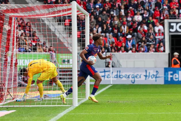 2 1 Goal for RB Leipzig by Assan Ouedraogo RB Leipzig, 20 , Germany, Soccer, 1 Bundesliga, Matchday 34, 2025 2026, SC Freiburg vs RB Leipzig, 16 05 2026, Freiburg im Breisgau Europa Park Stadion Baden Württemberg Germany Copyright: xGrantxHubbsx