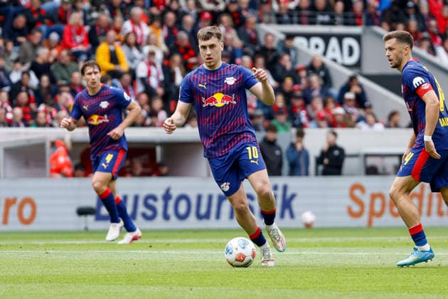 Brajan Gruda RB Leipzig, 10 on the ball , Germany, Soccer, 1 Bundesliga, Matchday 34, 2025 2026, SC Freiburg vs RB Leipzig, 16 05 2026, Freiburg im Breisgau Europa Park Stadion Baden Württemberg Germany Copyright: xGrantxHubbsx
