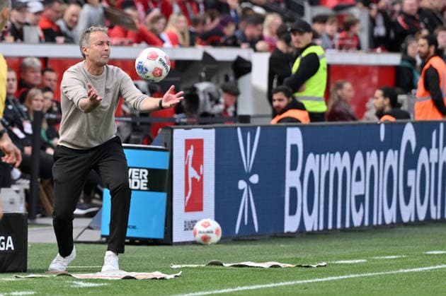 Coach Kasper Hjulmand Bayer 04 Leverkusen r 16 05 2026, Soccer 1 Bundesliga, Season 2025 2026, 34 Matchday, Bayer 04 Leverkusen Hamburger SV DFL regulations prohibit any use of photographs as image sequences and or quasi video Leverkusen BayArena Nordrhein Westfalen Germany Team2