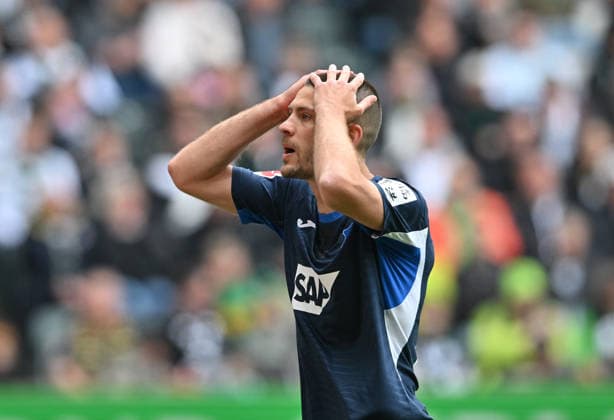Frustration at Andrej Kramaric 1899 Hoffenheim Football 1 Bundesliga, 34 Matchday, Borussia Moenchengladbach TSG 1899 Hoffenheim, on 16 05 2026 in Moenchengladbach Germany DFL regulations prohibit any use of photographs as image sequences and or quasi video Â