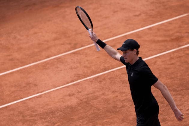 Jannik Sinner during the match between Jannik Sinner (ITA) vs Daniil Medvedev at the Italian Open in Rome, Saturday, May 16, 2026. (Alfredo Falcone LaPresse)  Copyright: xAlfredoxFalcone LaPressex