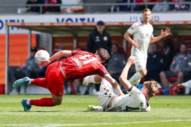 Action between Budu Zivzivadze 12 1FC Heidenheim 1846 and Kacper Potulski 48 1 FSV Mainz 05 , 1 FC Heidenheim vs 1 FSV Mainz 05, Fußball, Maenner, Bundesliga, DFL, Saison 2025 2026, 34 Spieltag, Rueckrunde, 16 05 2026 DFB regulations prohibit any use of photographs as image sequences and or quasi video Heidenheim Baden Wuerttemberg Germany Copyright: xkolbert-press MartinxAgüerax