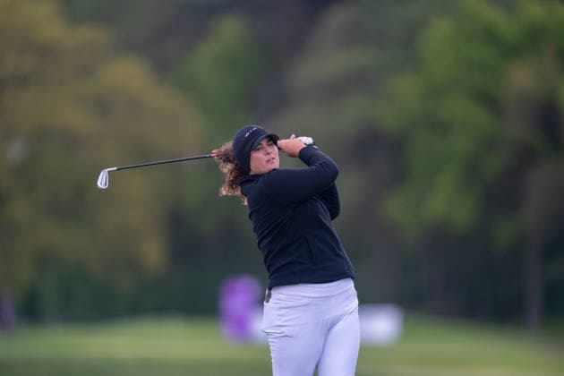 HAMBURG, GERMANY - MAY 16: Luna Sobron Galmes of Spain hits her second shot on the 6th hole during the third round of the Amundi German Masters at Green Eagle Golf Courses on May 16, 2026 in Hamburg, Germany. Credit: Andy Astfalck NurPhoto Germany Copyright: xAndyxAstfalckx
