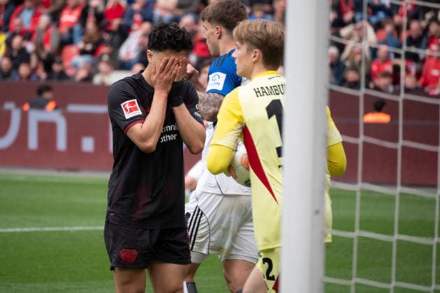 Germany Bundesliga 2025 2026 Bayer 04 Leverkusen vs Hamburger SV Matchday 34 Bay Arena Stadion Leverkusen disappointed, disappointment Ibrahim Maza Bayer 04 Leverkusen, 30 Copyright: xOrhanxHabashx