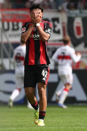 Soccer 1 Bundesliga Eintracht Frankfurt VfB Stuttgart on 16 05 2026 at Deutsche Bank Park in Frankfurt Can Uzun Frankfurt 42 dissatisfied, disappointed, disappointed, dejected MH