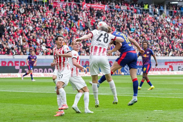 1 Bundesliga SC Freiburg vs RB Leipzig, 16 05 2026 Header duel between Matthias Ginter SC Freiburg, 28 and Ridle Baku RB Leipzig, 17 1 Bundesliga SC Freiburg vs RB Leipzig, Europa Park Stadion, 16 05 2026 DFB DFL REGULATIONS PROHIBIT ANY USE OF PHOTOGRAPHS AS IMAGE SEQUENCES AND OR QUASI VIDEO Copyright: xBEAUTIFULxSPORTS Boscox